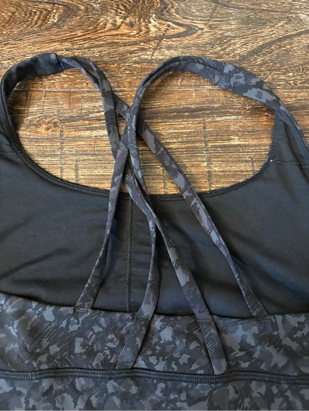Lululemon Energy Longline Bra Women 10 Leopard Camo Deep Coal Multi Strappy - Picture 8 of 10